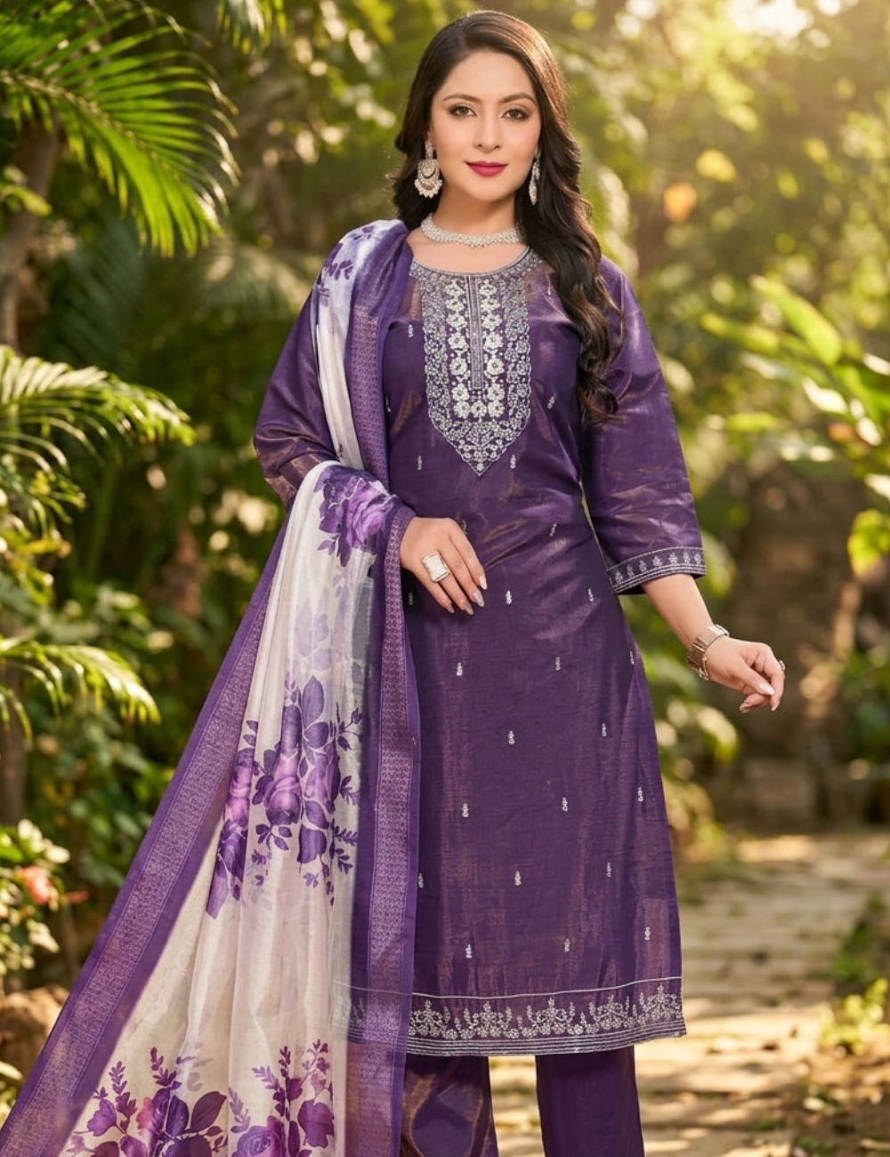 Teal Blue Embroidered Silk Blend Kurta Set (Get Rs. 200 Discount)